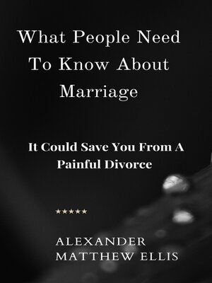 cover image of What People Need to Know About Marriage